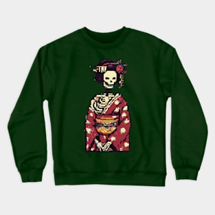 Pixel Art Geisha Skeleton Crewneck Sweatshirt